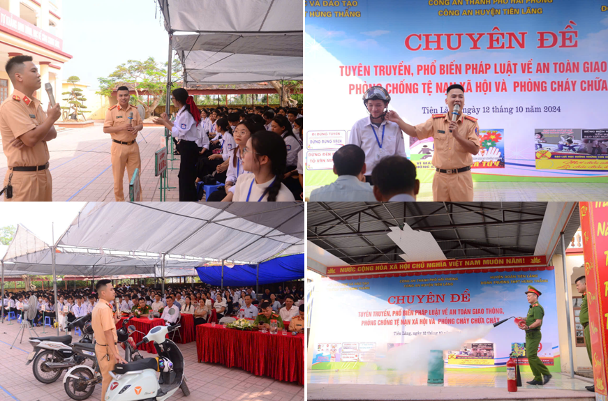 Công an huyện Tiên Lãng tuyên truyền pháp luật tới hơn 4.100 học sinh các trường THPT